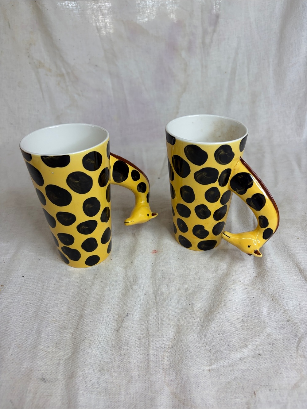 Cost Plus World Market Yellow and Black Giraffe-Handle Ceramic Mug